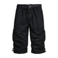 thumbnail image 1 of CHEEREAM Mens Outdoor Cargo Capri Pants Relaxed Fit Multi-Pocket 3/4 Long Shorts Cotton Twill Beach Hiking Travel Shorts Black 4XL, 1 of 4