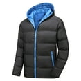 thumbnail image 1 of CHEEREAM Mens Winter Jacket with Hood Quilted Puffer Down Jacket Full Zip Warm Thick Coats Cold Weather Work Outwear Black M, 1 of 3