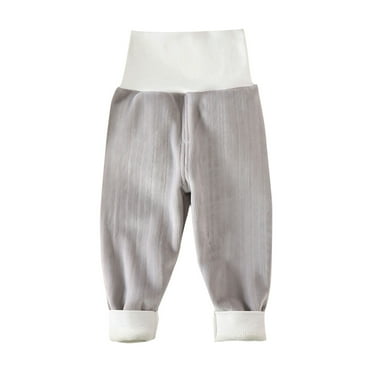CHEEREAM Newborn Infant Baby Boys Girls Soft Cotton High Waist Footed Pants Toddler Fleece Lined Casual Leggings with Feet 3 Months-3 Years
