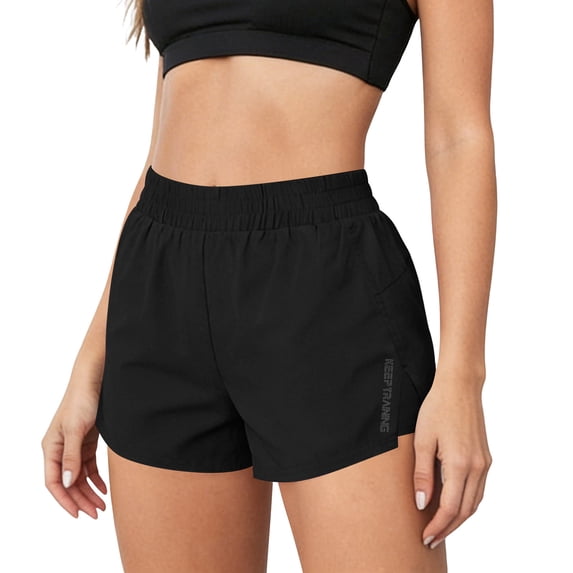 CHEEREAM Running Shorts for Womens Athletic High Waist Quick Dry Bottom for Workout Gym Side Splited Sweatshorts
