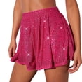 thumbnail image 1 of CHEEREAM Sequin Skirt For Womens Cute High Waist Ruffle Flowy Shiny Glitter Mini Skirts Sparkly Club Party Skirt, 1 of 6