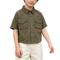 thumbnail image 1 of CHEEREAM Short Sleeve Shirts For Boys Dress Classic Collared Button-Down Tshirt Kids Summer Causal Leisure Tops with Chest Pockets, 1 of 6
