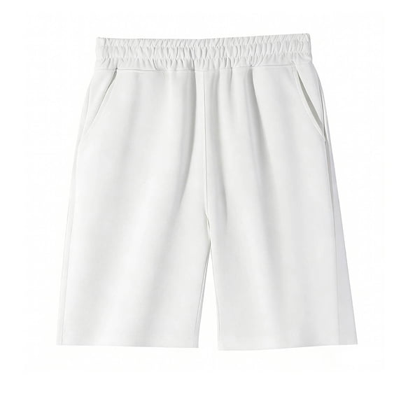 CHEEREAM Shorts For Boys Adjustable Waist Solid Color Sweat Shorts Casual Summer Bottom with Side Pockets For Kids
