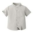 thumbnail image 1 of CHEEREAM Summer Toddler Baby Boys Short Sleeve Buttons Casual Blouse Tops Formal Dress Shirt for 3-8 Years, 1 of 3