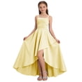 thumbnail image 1 of CHEEREAM Teens Junior Bridesmaid Dresses Ruffle Slit Flower Dress For Girl Square Neck Spaghetti Strap Formal High Low Dresses For Kids, 1 of 6