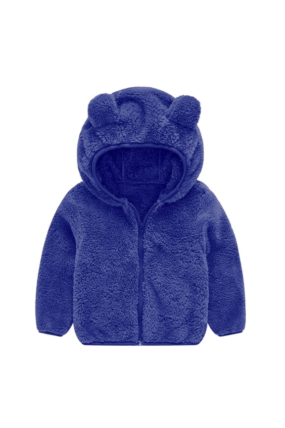 Toddler Baby Boy Girl Zip Up Hoody Jacket Cute Bear Hoodie Jackets Sherpa Fuzzy Winter Warm Sweatshirt Coat 6Months - 4Years