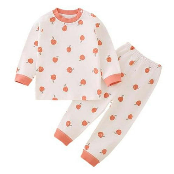 CHEEREAM Toddler Baby Girl Boy Cotton Pajamas Set Pjs Kids Girl Relax Fit Cartoon Print Sleepwear 2Pcs Size 1-8 Years