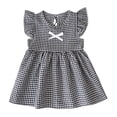 thumbnail image 1 of CHEEREAM Toddler Baby Girls Summer Dress Flutter Sleeve A-Line Sundress Plaid Casual Beach Dresses for 6 Months-4 Years Black 18-24 Months, 1 of 3