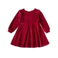 thumbnail image 1 of CHEEREAM Toddler Baby Girls Velvet Tutu Dress Long Sleeve Princess Christmas Birthday Party Wedding Dresses Fall Winter Clothes for 9 Months-4 Years, 1 of 4