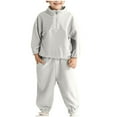 thumbnail image 1 of CHEEREAM Toddler Boys Clothing Sets Fleece Quarter Zip Sweatshirt Pants Set 2 Piece Fall Winter Outfits with Pockets for 6Month-11Years, 1 of 9