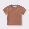 thumbnail image 1 of CHEEREAM Toddler Boys Girls Bamboo Viscose Tshirt with Pocket Infant Baby Solid Short Sleeve Crewneck Tee Shirt Size 3Months-3Years, 1 of 9