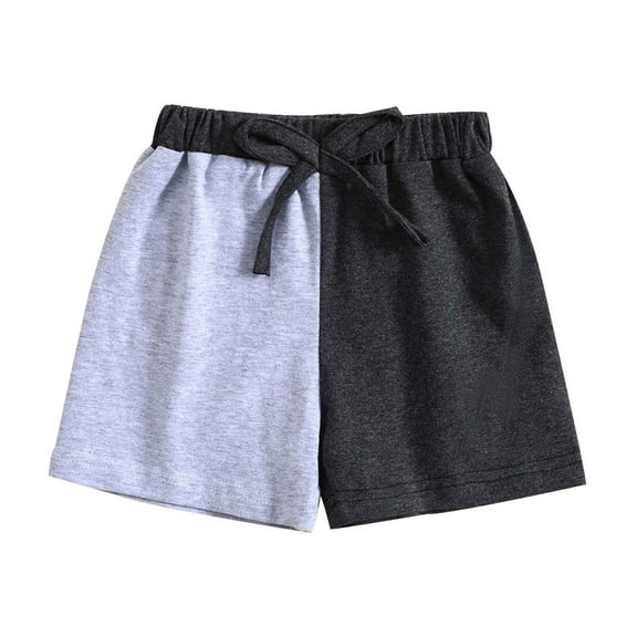 CHEEREAM Toddler Boys Girls Shorts with Drawstring and Pockets Kids Summer Color Block Cotton Shorts 1-6 Years