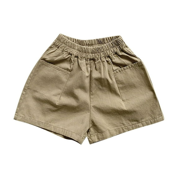 CHEEREAM Toddler Boys Girls Solid Color Shorts Elastic Waist Summer Casual Loose Shorts Pull On Shorts for Kids