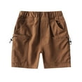 thumbnail image 1 of CHEEREAM Toddler Boys Summer Shorts Cotton Boys Pull On Cargo Jogger Elastic Waist Solid Color Shorts with Pockets, 1 of 4