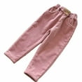thumbnail image 1 of CHEEREAM Toddler Fleece Lined Corduroy Pants Boys Girls Solid Color Elastic Waist Fit Jogger Trousers Winter Warm Clothes, 1 of 5