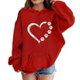 thumbnail image 1 of CHEEREAM Toddler Girl Dog Sweatshirts Dog Paw Print Love Heart Graphics Hoodies Kid Girls Long Sleeve Hooded Pullover Casual T-Shirts for 1-14T, 1 of 4