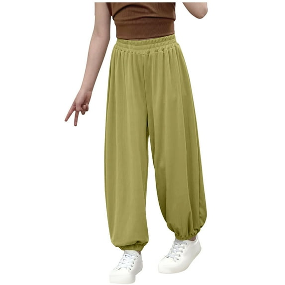 CHEEREAM Toddler Girls Boys Cotton Harem Pants Kids Basic Casual Long Bloomer Summer Breathable Sweat Pants for 6Months-13Years