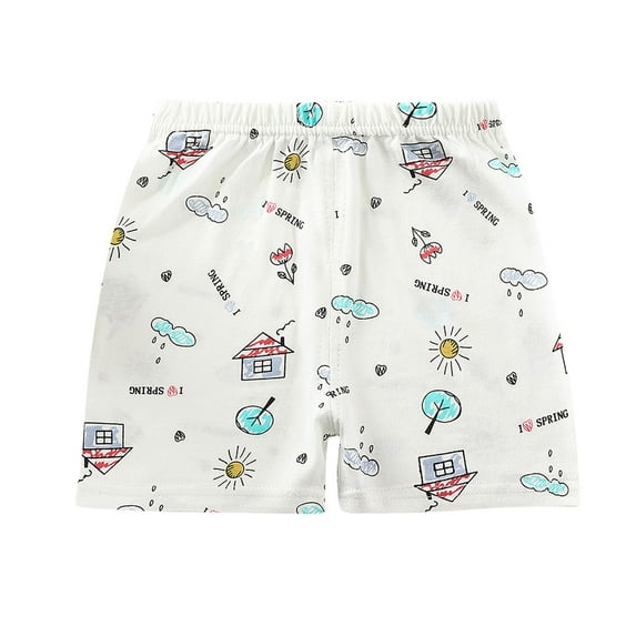 CHEEREAM Toddler Girls Boys Sweat Shorts Cotton Casual Active Bike Short Pants Summer Cute Print Clothes for 1-7 Years