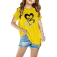 thumbnail image 1 of CHEEREAM Toddler Girls Short Sleeve Shirts Size 3-10 Trendy Soft Heart Graphic Going Out Basic Tops Casual Crewneck Blouse, 1 of 5