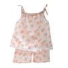 CHEEREAM Toddler Kids Girl's 2 Piece Short Set Floral Print Clothes Sleeveless Crop Top and Shorts Casual Outfits for 1-12 Years
