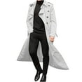 thumbnail image 1 of CHEEREAM Trench Coat Men Long Double Breasted Trench Coat Belted Lightweight Jacket Notched Lapel Jacket Windbreaker Overcoat White XL, 1 of 5