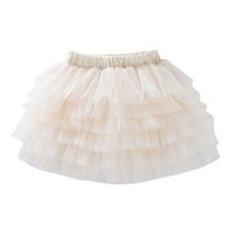 CHEEREAM Tutu Skirts for Baby Girl Toddler 6 Layered Ballet Tulle Princess Solid Color Elastic Dance Party Dresses for 2-14 Years