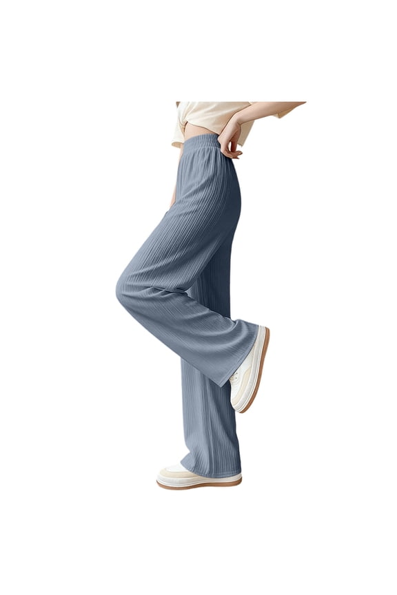 Wide Leg Sweatpants For Womens Casual Lounge Travel Pants Workout Elastic High Waist Drawstring Bottom Lightweight Breathable