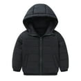 thumbnail image 1 of CHEEREAM Winter Windbreaker Jacket Boys Girls Middle Kids Hooded With Pockets Solid Color Short Cotton Kids Light Weighted Jacket, 1 of 4