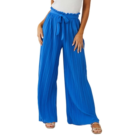 CHEEREAM Womens Baggy Cargo Pants For Womens Athletic Straight Wide Leg High Waisted Pull On Sweat Trousers With Decorative Drawstring Summer Sport Bottom Active Lightweight Breable
