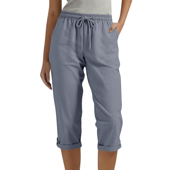 CHEEREAM Womens Capri Sweatpants Straight Leg Active Lounge Pockets Bottoms High Elastic Waisted Workout Trousers