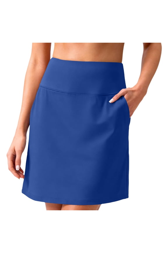 Womens Knee Length Skirts Golf Tennis High Waist Athletic Long Skirts with Pockets Dressy Casual