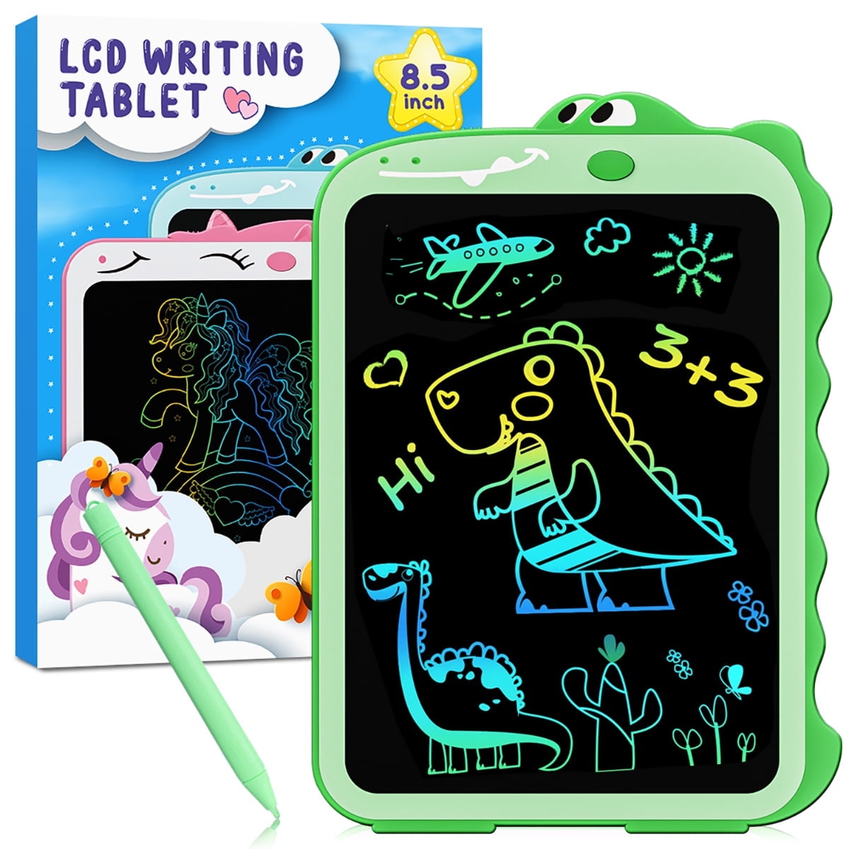 CHEERFUN Dinosaur LCD Writing Tablet for Kids Christmas Gift, 8.5 Inch Doodle Board for Toddlers Toy