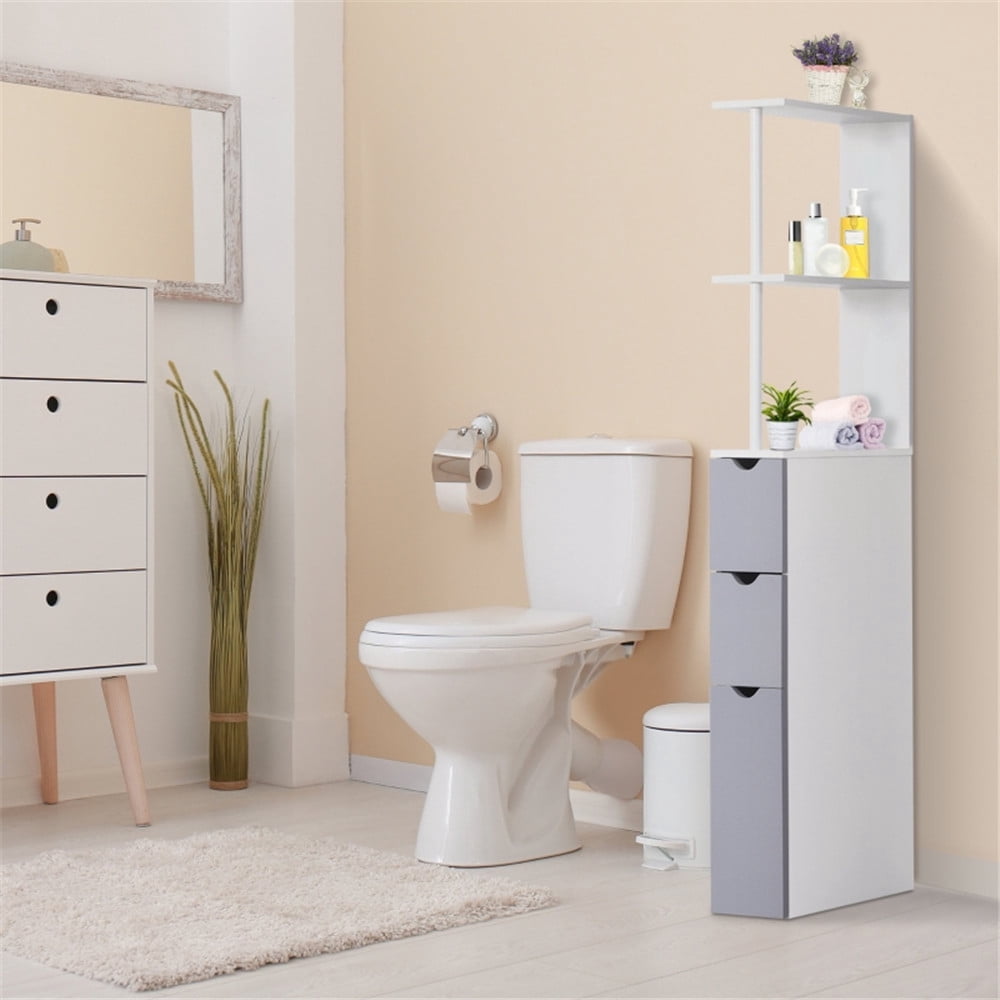 CHEERFUN Bathroom Storage Cabinet with Shelves and Drawers, Slim Space ...