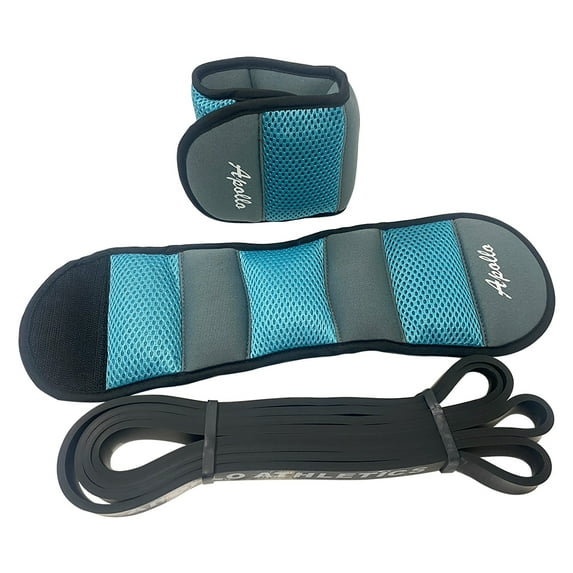 CHEERFUN ESB-0.75+AW-3LB Ankle/Wrist Weights Pair, Resistance Bands, Pull Up Assist, Workout Bands for Fitness
