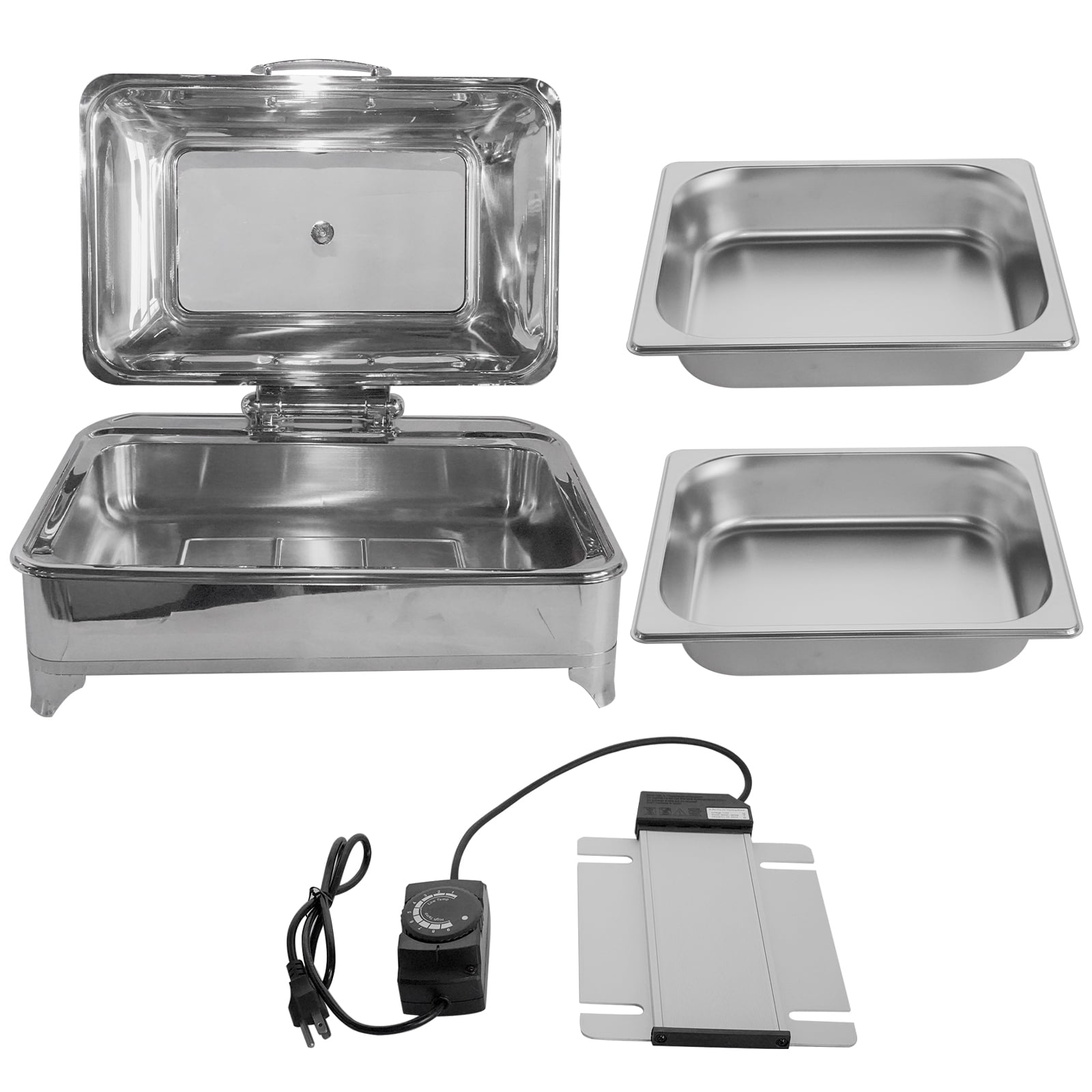 Elektrischer Speisenwärmer 9L – 600W, Edelstahl, Mit Temperaturregelung & LED-Anzeige | Für Buffet, Catering & Partys