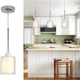 thumbnail image 1 of CHEERFUN Glass Pendant Light, Modern Pendant Lighting for Kitchen Island, Chrome Nickel Adjustable Mini Lamp, 1 of 8