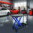thumbnail image 1 of CHEERFUN Hydraulic Lift Trolley, 500 LBS Capacity, Heavy-Duty Material Handling Cart with 4 Wheels, BLACK+BLUE, 1 of 11