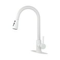 thumbnail image 1 of CHEERFUN Kitchen Faucet with Pull Out Sprayer, High Arc Single Handle, White Finish, 1 of 7