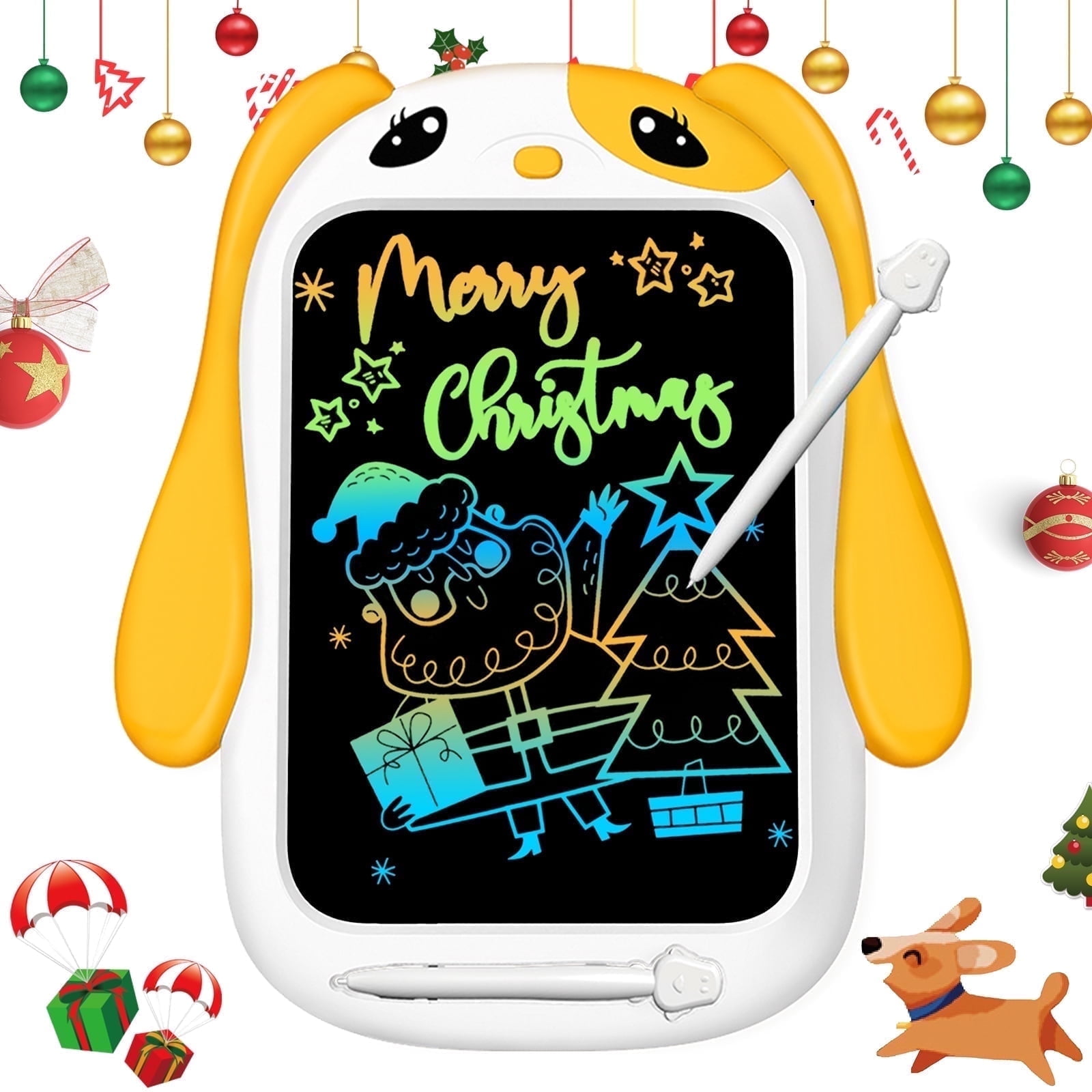 CHEERFUN LCD Writing Tablet for Kids New Year Gift, 10 Inch Doodle Board Toy for Boys Girls, Yellow