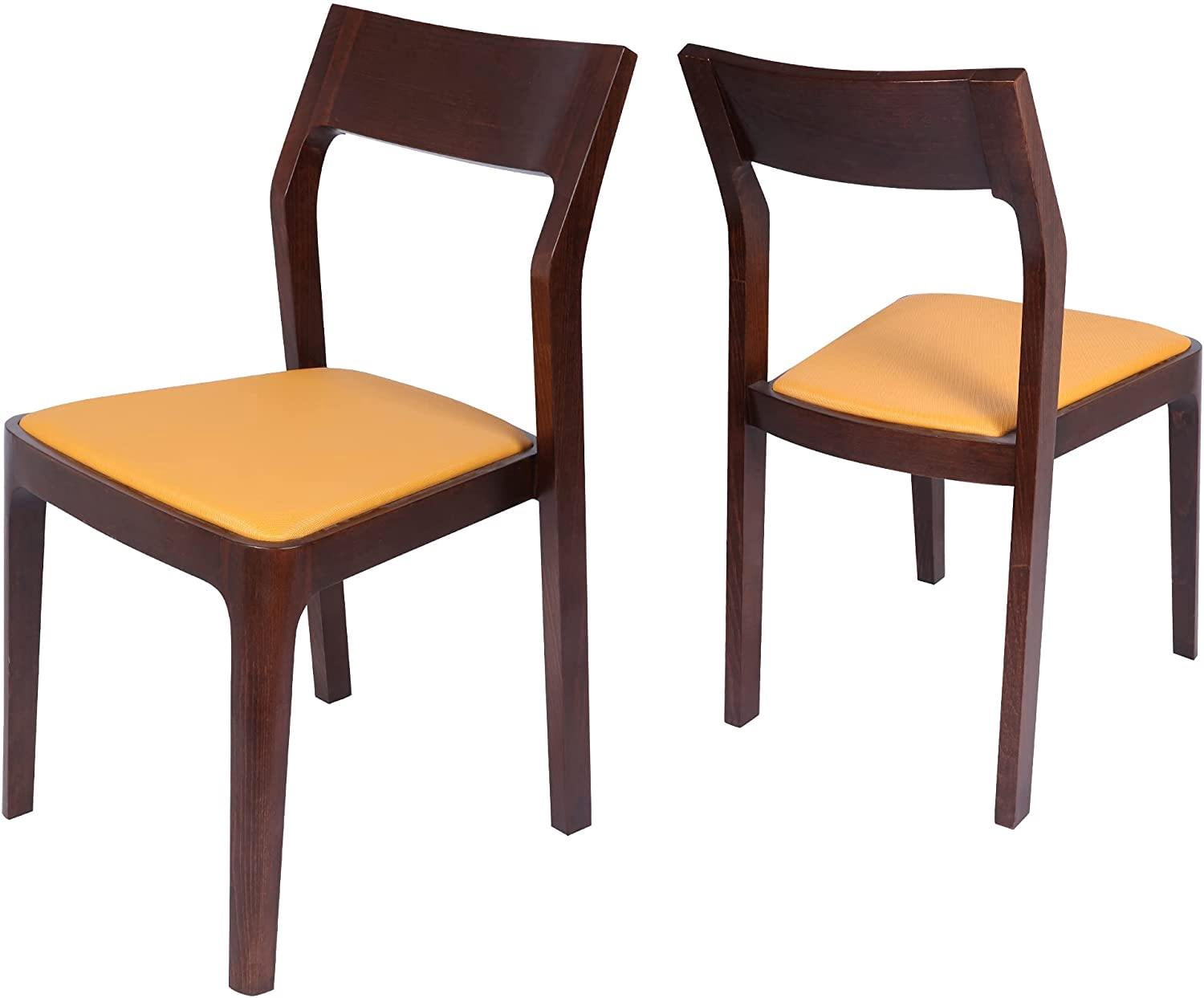 CHEERFUN Set of 2 Mid Century Modern Dining Chairs, Solid Wood Frame ...