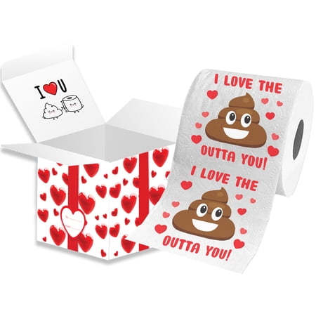 CHEERIN Funny Valentines Day Toilet Paper with Gift Box