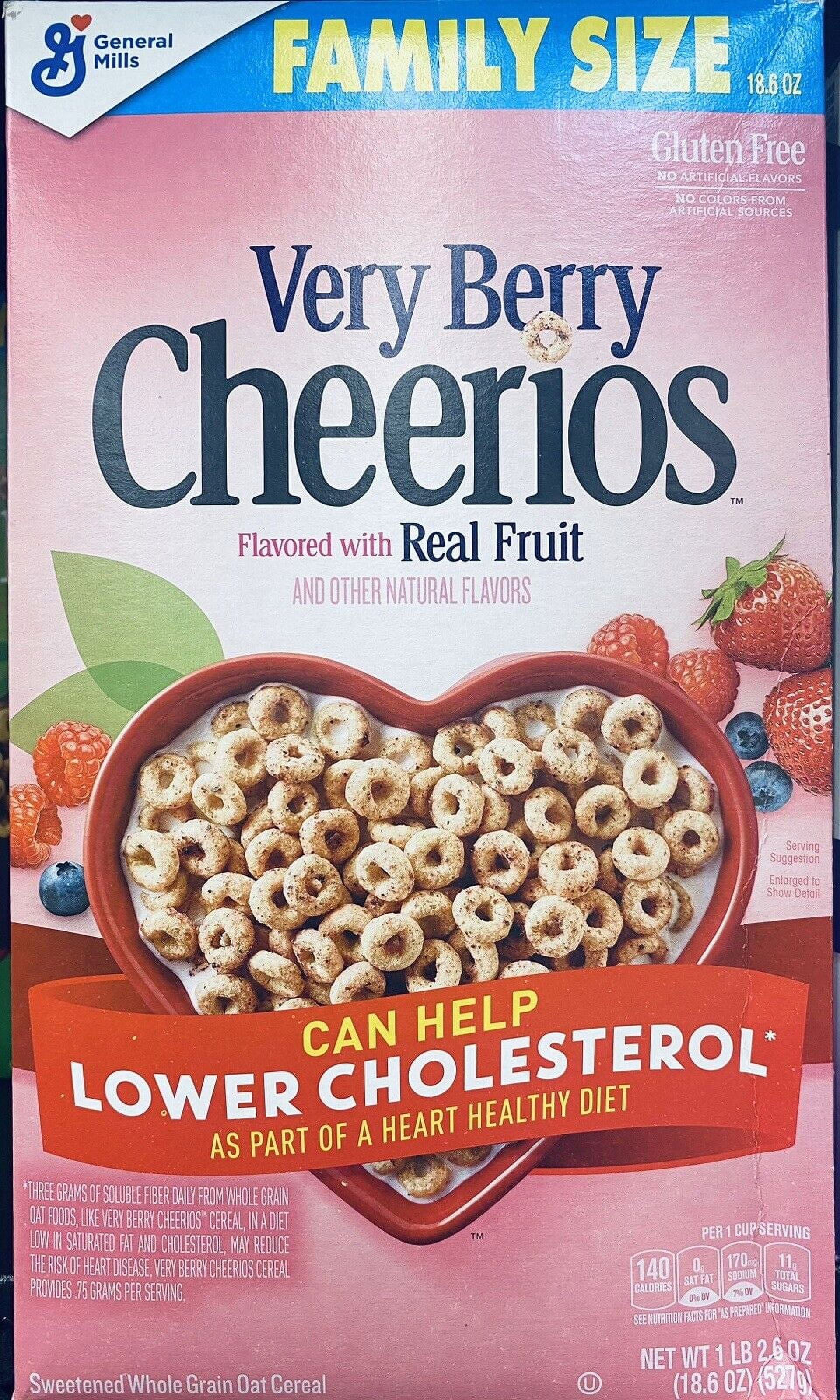 CHEERIOS FAMILY SIZE VERY BERRY Heart Healthy Whole Grain Oats Cereal