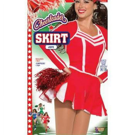 CHEERLDR-PLEADED SKIRT-ST-RED