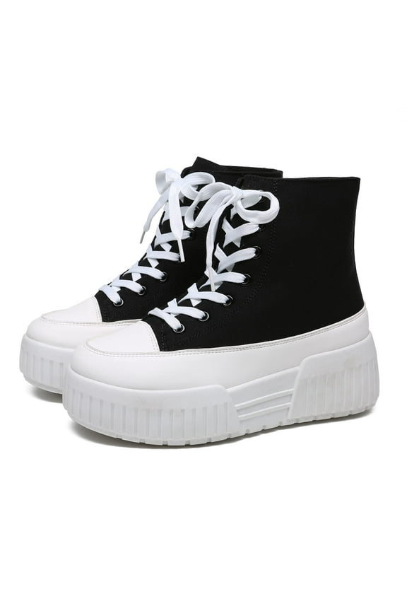 Women Platform Female Casual Canvas Shoes Adult US 6 Black