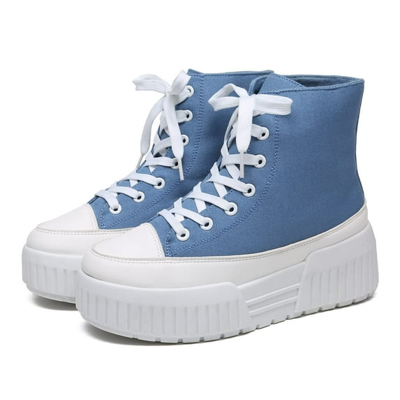 CHEERMORE Women Platform Female Casual Canvas Shoes Adult US 9 Blue