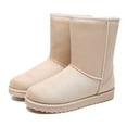 thumbnail image 1 of CHEERMORE Women's Solid Color Velvet Boots, Slip On Warm Fluffy Platform Mid Calf Snow Boots, Winter Non-slip Soft & Comfy Shoes US 9, 1 of 8