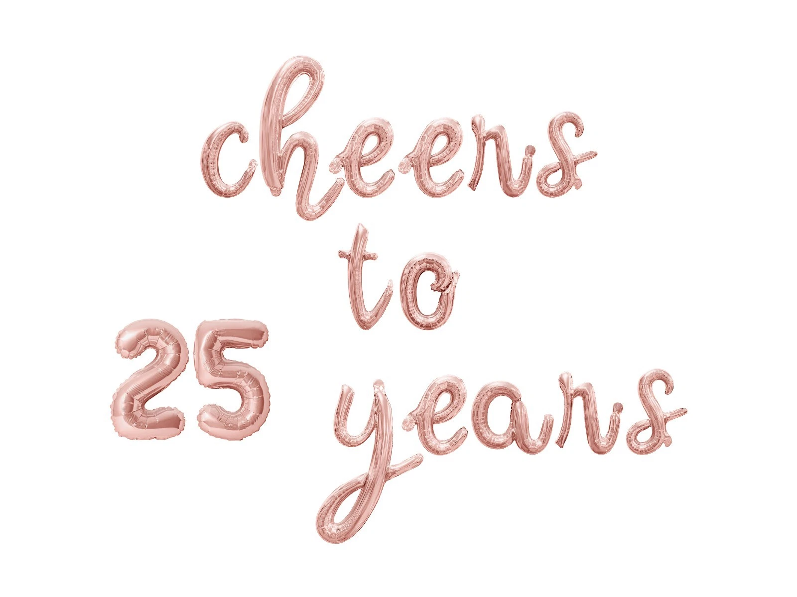 Glitter Silver 'Cheers To 25 Years' Photo Banner – 25th Birthday Or Marriage Anniversary Party Decoration Bunting