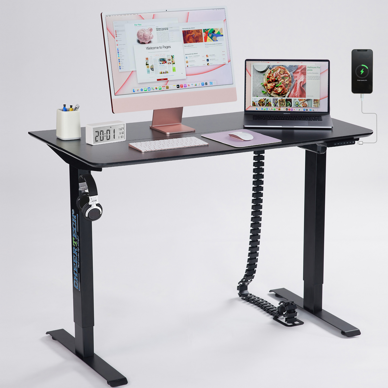 CHEERTECH Electric Height Adjustable Standing Desk, Luxury Editon, 48