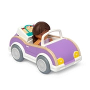 Melissa & Doug Cheery Lane Vehicle and Girl Figure, Wooden Toy Convertible Car Playset - For Ages 2+ FSC Certified