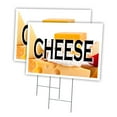 thumbnail image 1 of CHEESE 2 Pack Of 12" x 16" Yard Sign & Stake | Advertise Your Business | Stake Included Image On Front Only | Made in The USA, 1 of 3